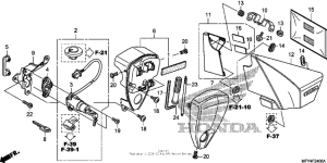VT1300CT Side cover + tools + combination switch