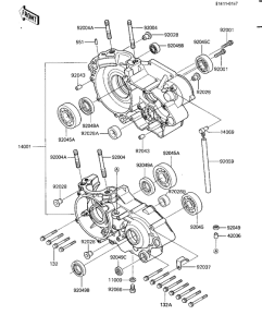 KX500 Картер двигателя
