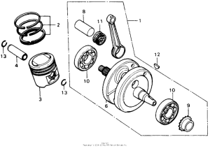 XL100 Коленчатый вал и поршни