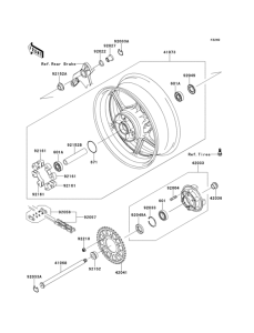 ZX1000 Задняя ступица колеса