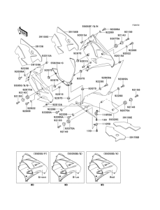 ZX900 Cowling lowers(1 / 2)(zx900-e1h)