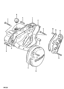 RM125 Crankcase cover ass`y  (v