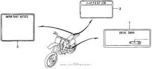 CR250R Лейбл предостережения