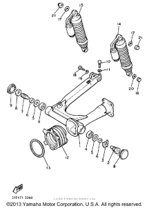 XJ900RK Swing arm-rear shocks