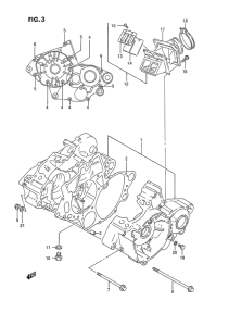 RM125 Картер двигателя