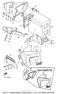 XV1100S Боковые обтекатели