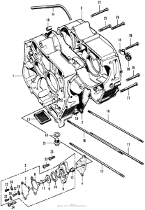 CT70 Crankcase + oil pump