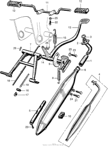 CA102 Main stand + muffler