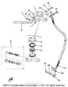 TZ250F Master cylinder - brake hose