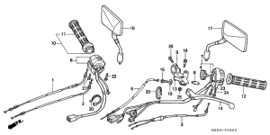 NTV650 Handle lever / switch / cable