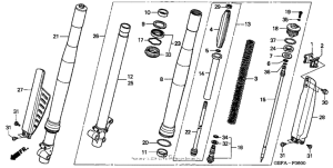 CR80RB Передняя вилка