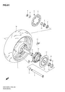 GSX1300R Rear wheel complete assy