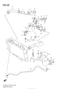 DL650 (ABS) Радиатор и Патрубки