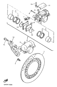 YZF600R Задний тормоз