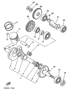 TZR125 Коленчатый вал и поршни