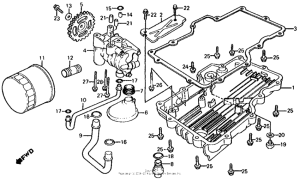 CB700SC Oil pump + oil pan + oil filter