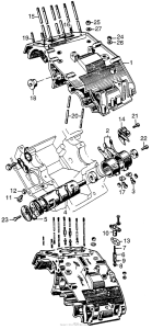 CA95 Upper crankcase + shift drum