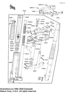 KZ1100 Вилка передней оси