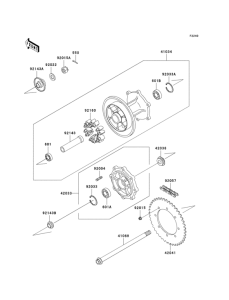 KL650 Задняя ступица колеса
