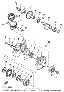 XT350SC (CA ED.) Коленвал,поршни