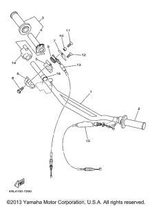  Steering handle - cable