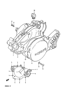 RM80 Crankcase cover ass`y  (v