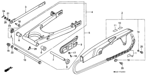 XBR500 Rear fork / chain case
