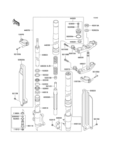 KLX300R Вилка передней оси