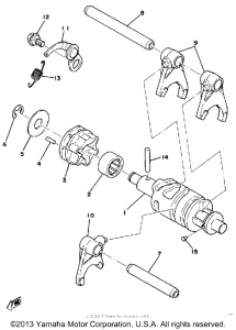 DT125E Shift cam-fork