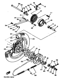 RT100 RT100H Rear wheel complete assy