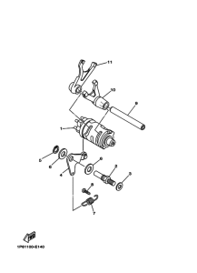TTR50E Shift cam & fork