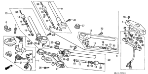 XBR500 Handle pipe / top bridge