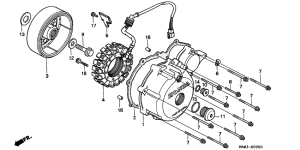 XL600V Left crankcase cover /  generator
