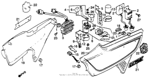 CB750 Side cover + spark unit + regulator
