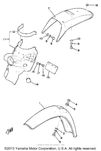 MX175G Front fender-rear fender