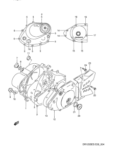 DR125 Crankcase cover ass`y  (v