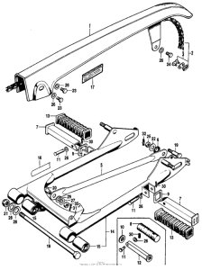 CB125S Swingarm + chain case