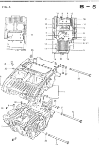 GSX400 Картер двигателя