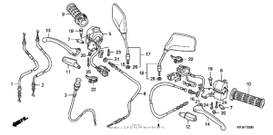 CB250 Handle lever + switch + cable