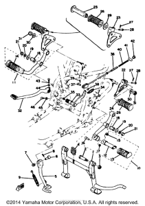 XS650C Stand footrest brake pedal