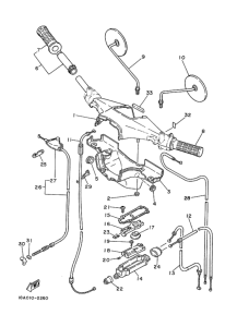 V80D ｽﾃｱﾘﾝｸﾞﾊﾝﾄﾞﾙ.ｹｰﾌﾞﾙ