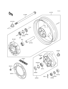 ZR750 Заднее колесо и цепь