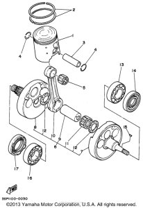 WR250Z Коленвал,поршни