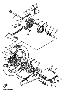 PW80 Rear wheel complete assy