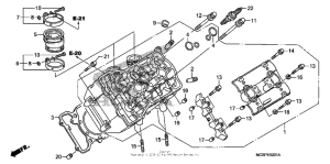 ST1300P (ABS) Левая головка цилиндров