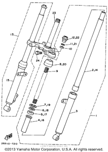 YSR50U Передняя вилка