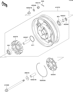 VN1500 Заднее колесо и цепь