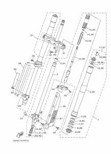 YZ85LW Передняя вилка