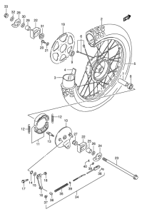 DR125 Rear wheel complete assy