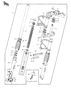 KZ1000 Вилка передней оси